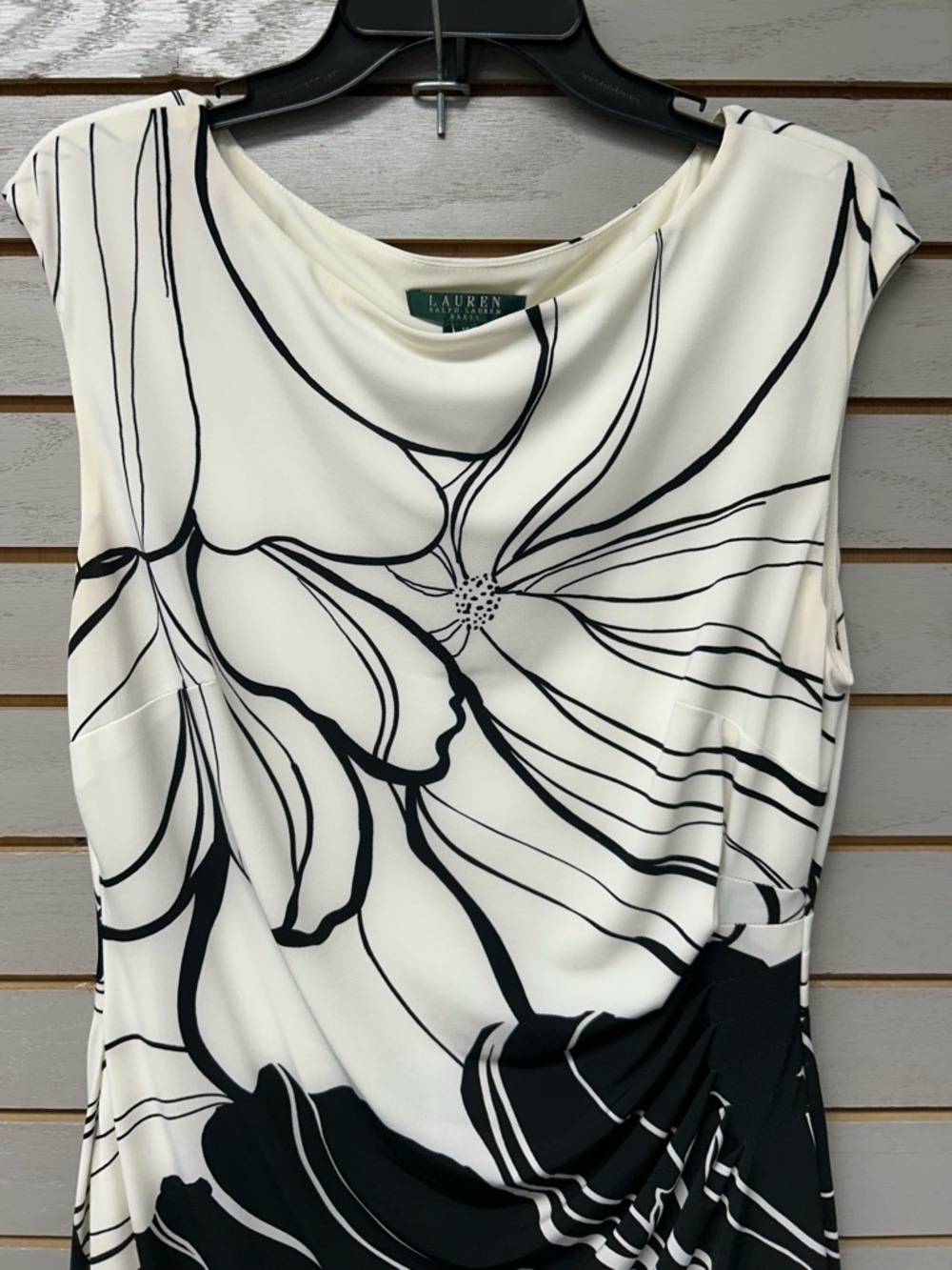 Lauren Ralph Lauren Black and White Floral Midi Dress - Picture 5 of 7